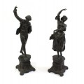 pereche de statuete Renaissance Revival. bronz patinat. Italia sec XIX